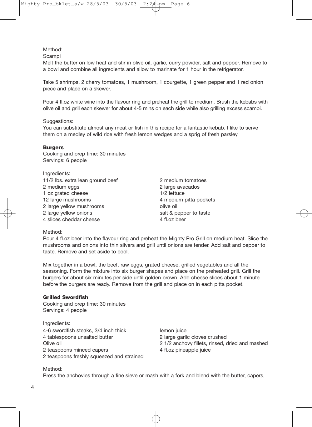 Page 6 of 8 - John-Mills John-Mills-Mighty-Pro-Grill-Users-Manual- John-mills-mighty-pro-grill-users-manual