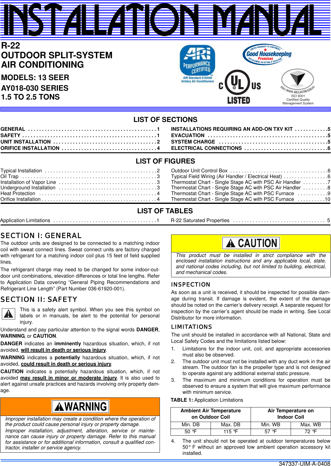 Page 1 of 12 - Johnson-Controls Johnson-Controls-13-Seer-Users-Manual- 347337-UIM-A-0408  Johnson-controls-13-seer-users-manual