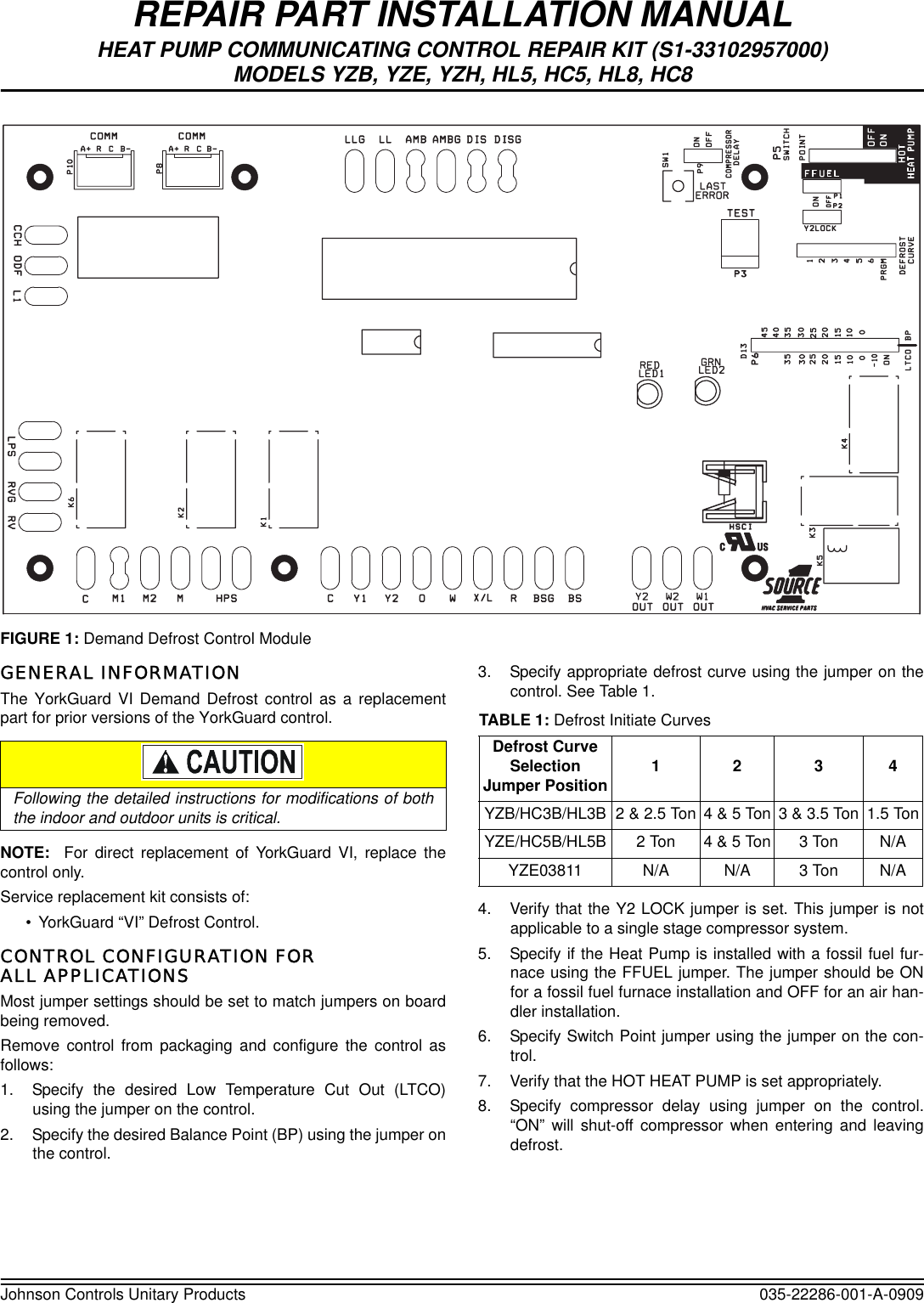 Page 1 of 2 - Johnson-Controls Johnson-Controls-Johnson-Controls-Inc-Heat-Pump-Hc8-Users-Manual- 035-22286-001-A-0909  Johnson-controls-johnson-controls-inc-heat-pump-hc8-users-manual