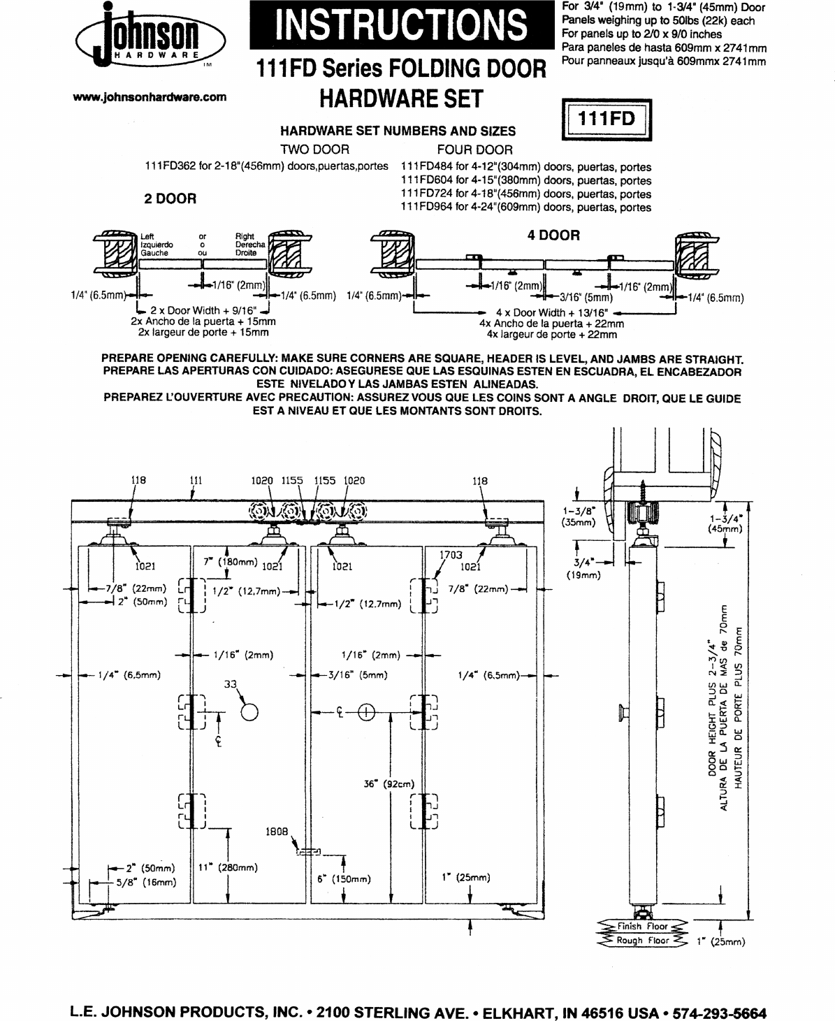 Page 1 of 4 - Johnson-Hardware Johnson-Hardware-111Fd362-Users-Manual-  Johnson-hardware-111fd362-users-manual