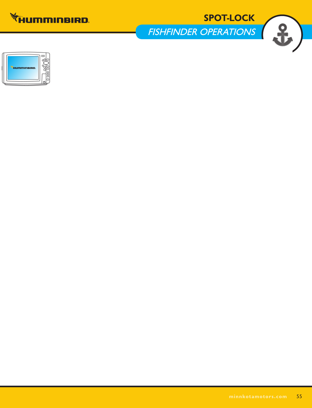 SPOT LOCKminnkotamotors.com55SPOT-LOCK  FISHFINDER OPERATIONS