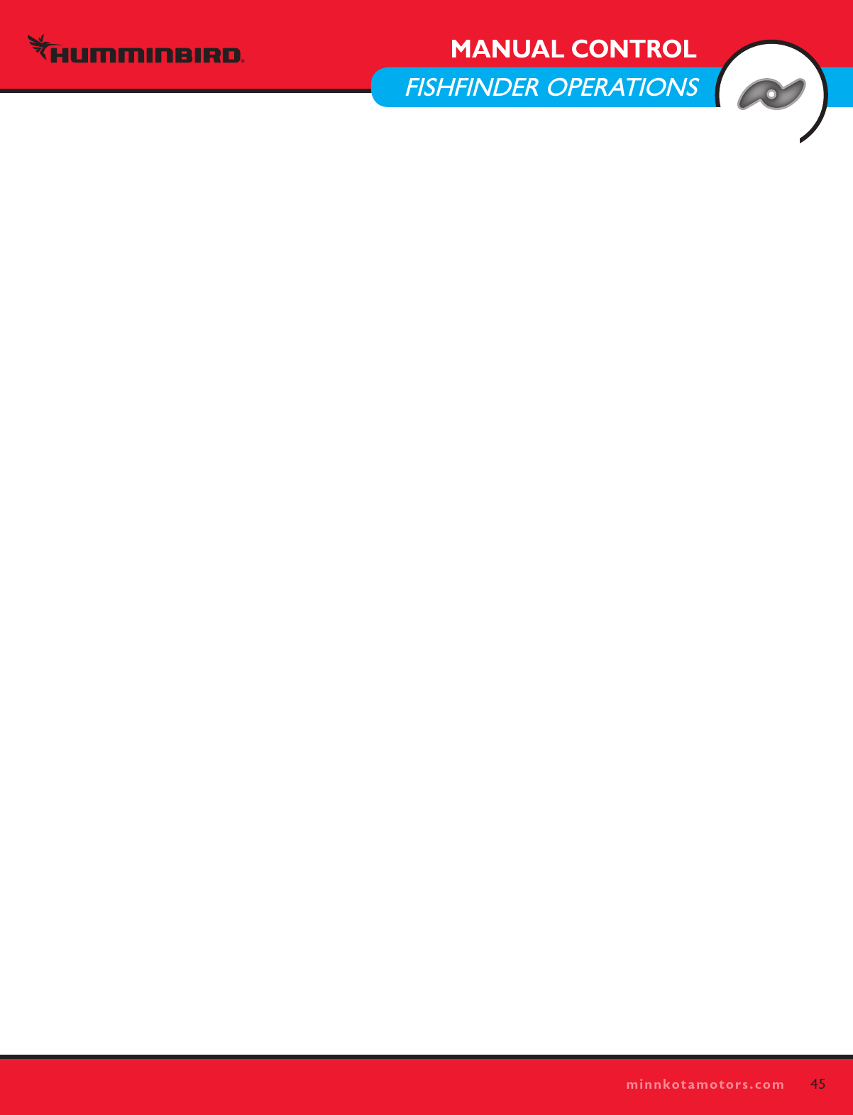 45minnkotamotors.comMANUAL CONTROL  FISHFINDER OPERATIONS