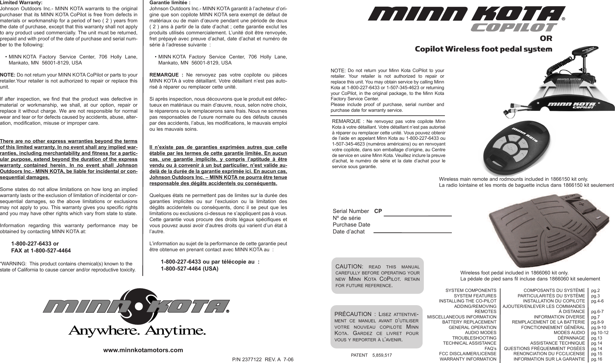 johnson-outdoors-wfta-controller-user-manual-237-7120