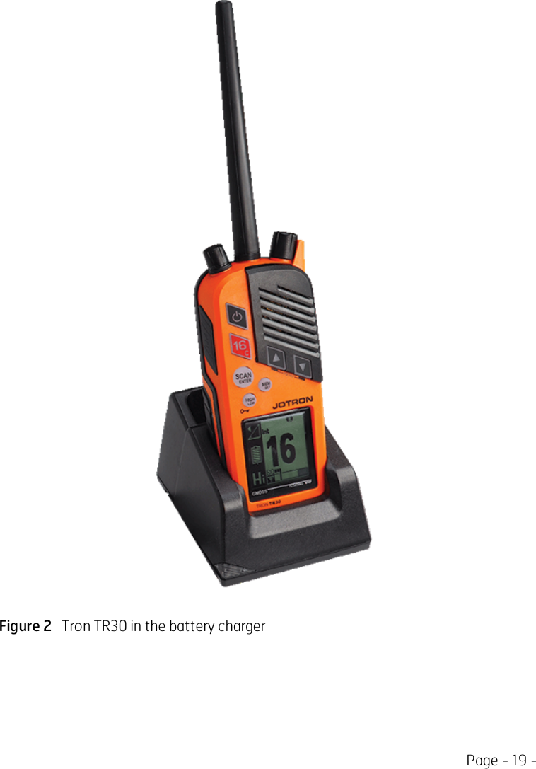 Page - 19 -Figure 2 Tron TR30 in the battery charger