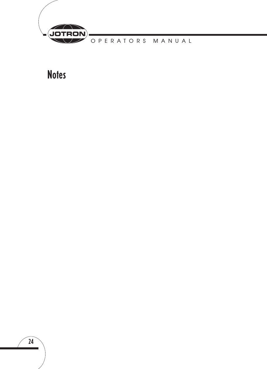 OPERATORS MANUAL24Notes