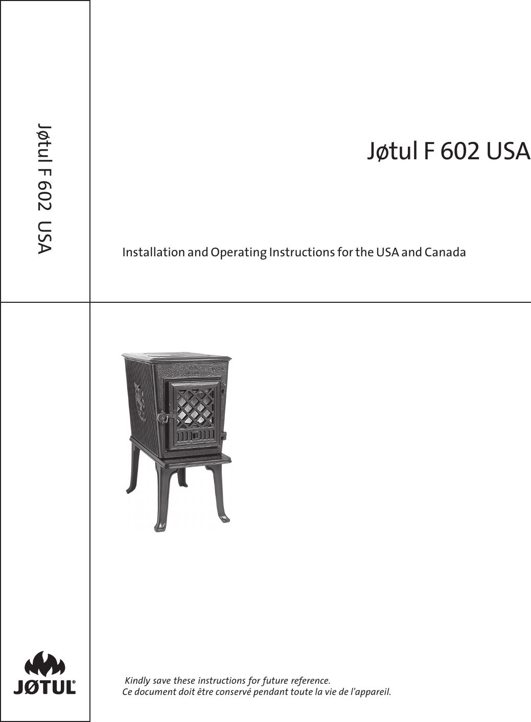 Jotul Wood Stove Users Manual Jøtul F 602 USA 2