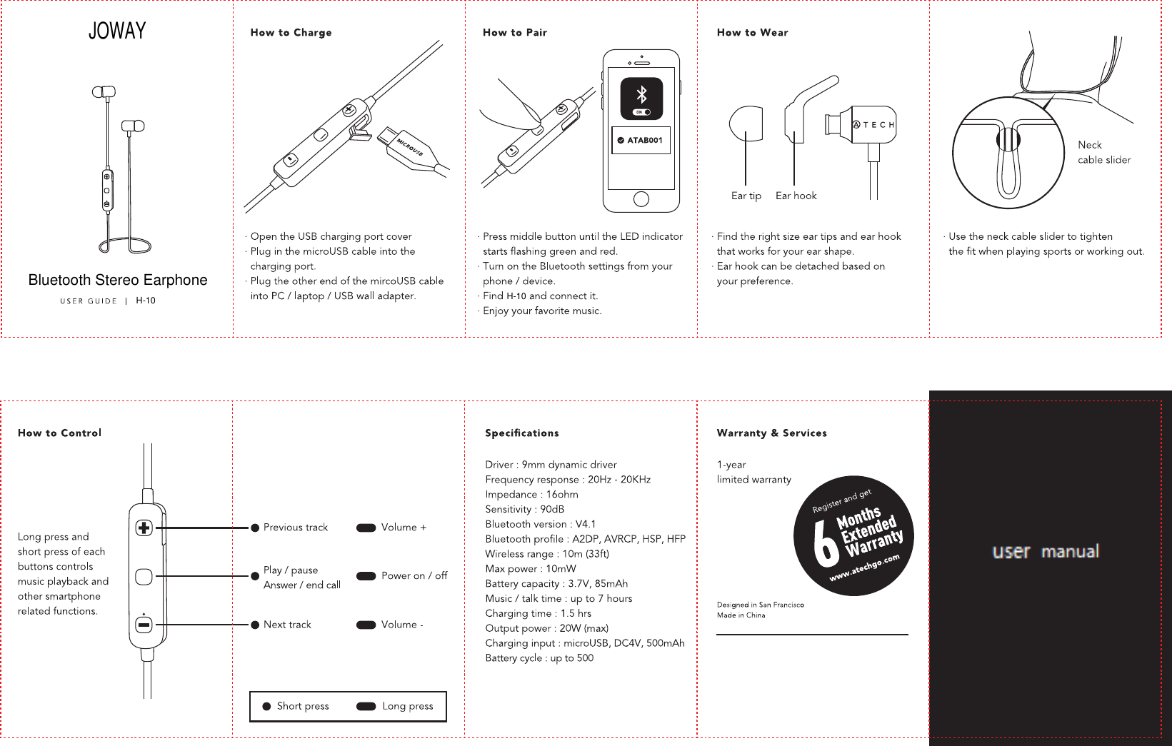 JOWAYBluetooth Stereo EarphoneH-10 H-10