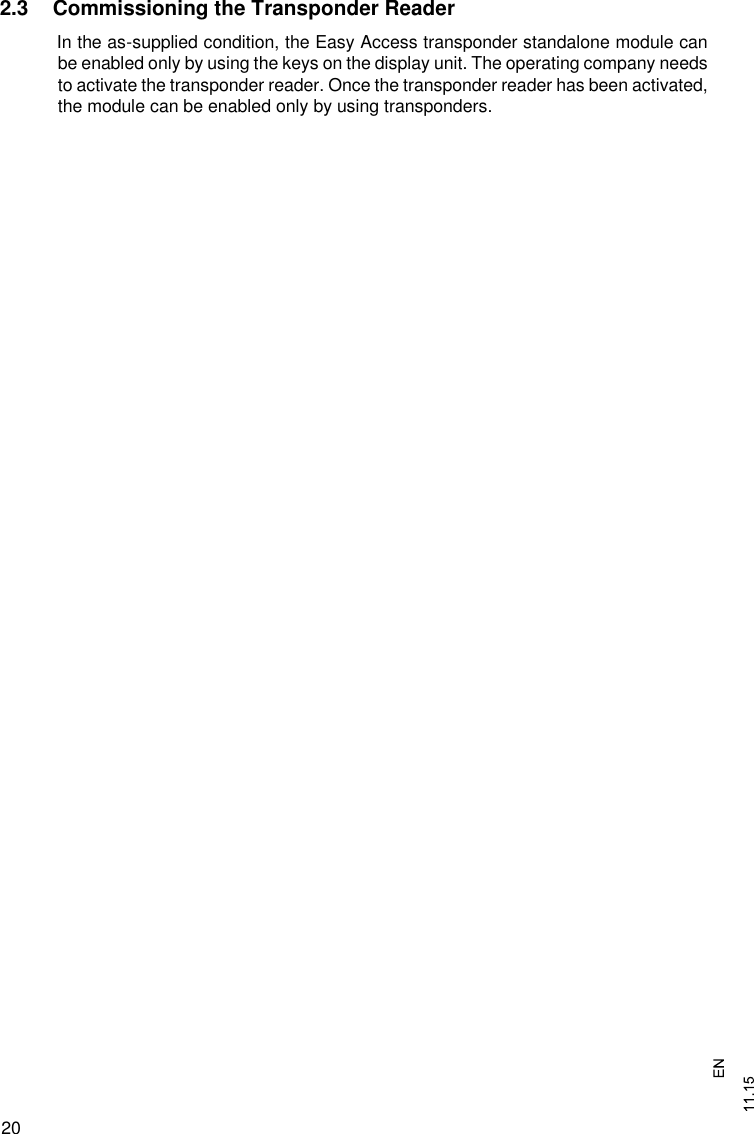 Page 20 of Jungheinrich MFRC523SA Display Mini-EA Stand Alone User Manual 