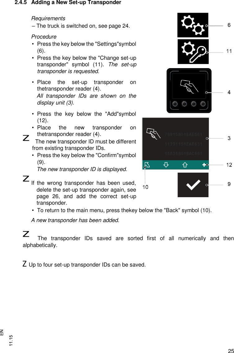 Page 25 of Jungheinrich MFRC523SA Display Mini-EA Stand Alone User Manual 
