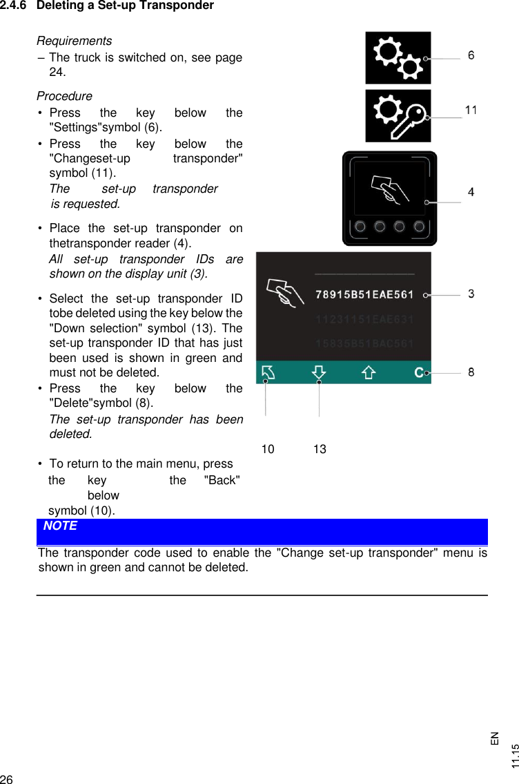 Page 26 of Jungheinrich MFRC523SA Display Mini-EA Stand Alone User Manual 