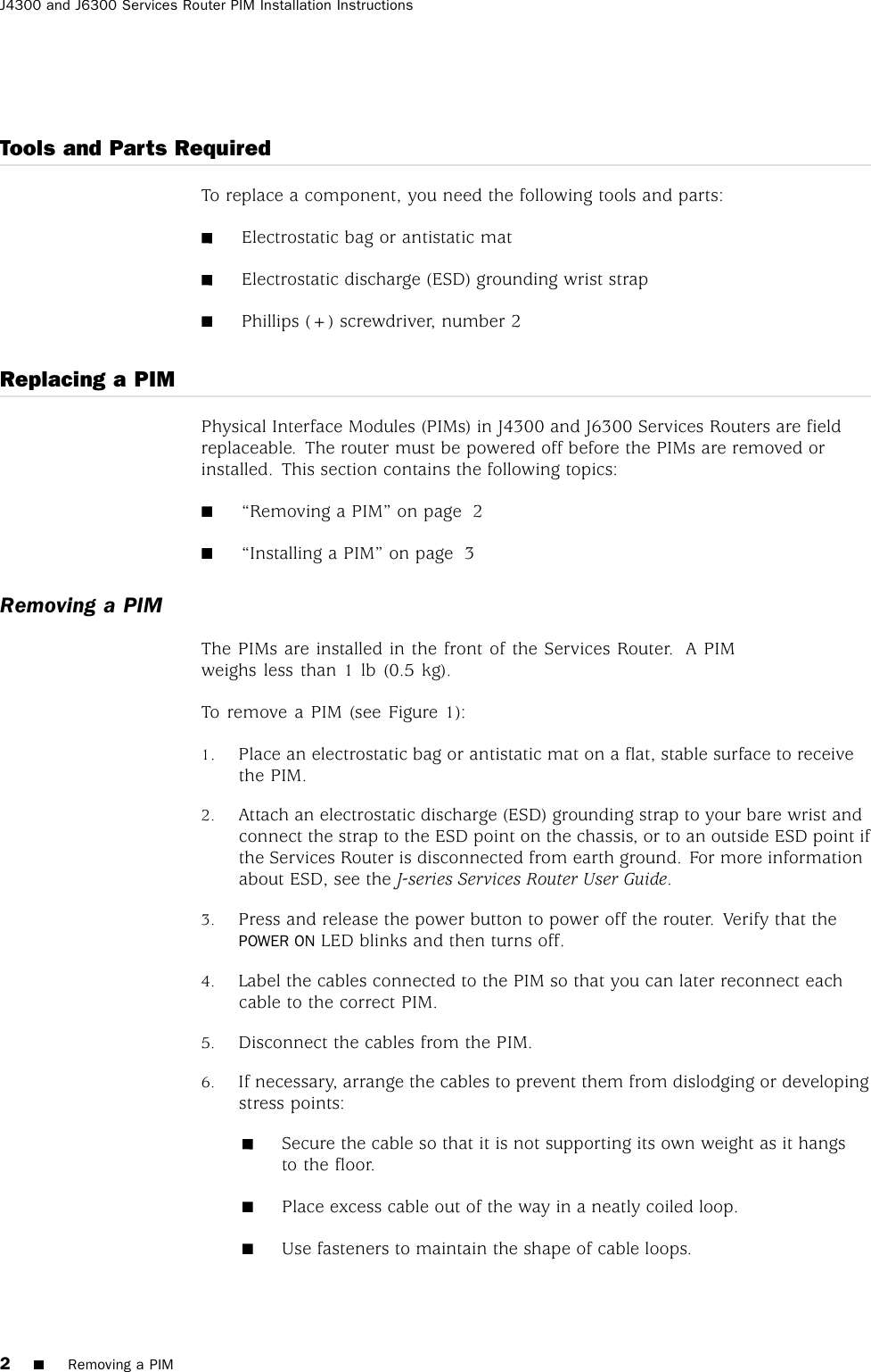 Juniper Networks J4300 Users Manual Print Preview C
