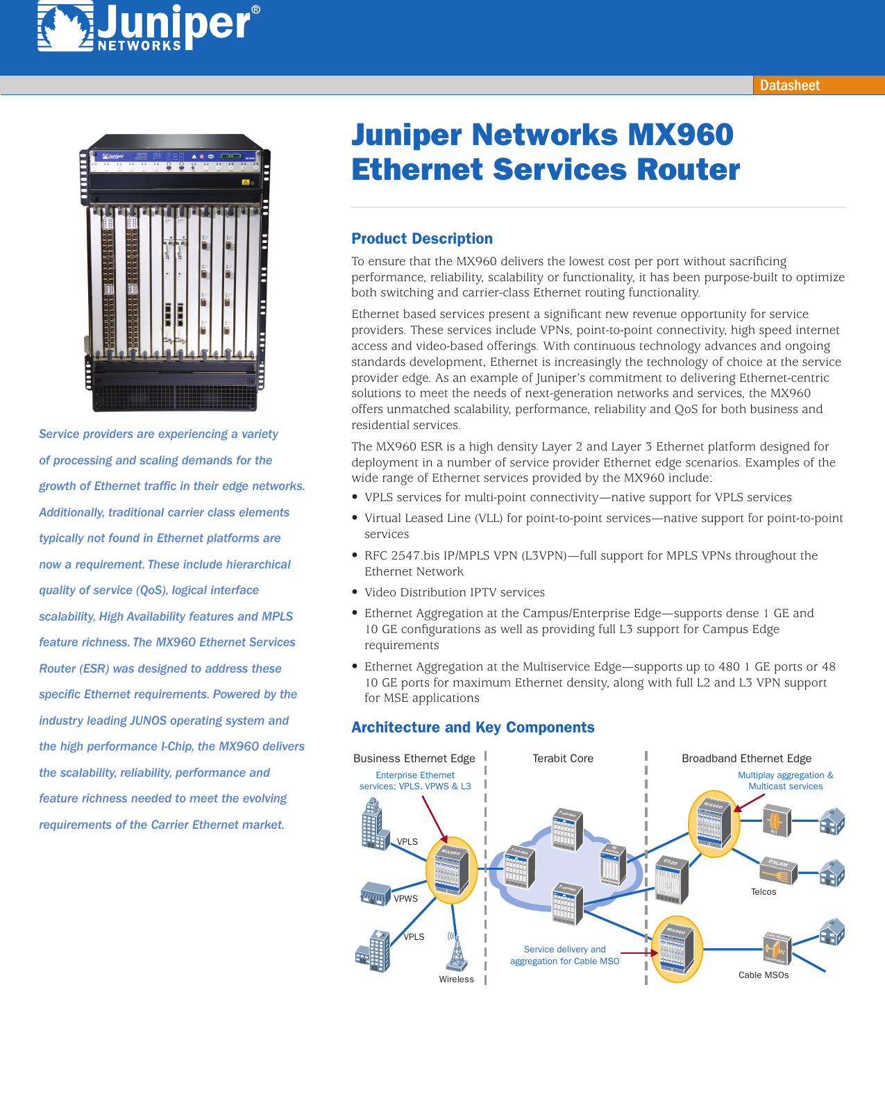 Juniper Networks Mx960 Users Manual Data Sheet