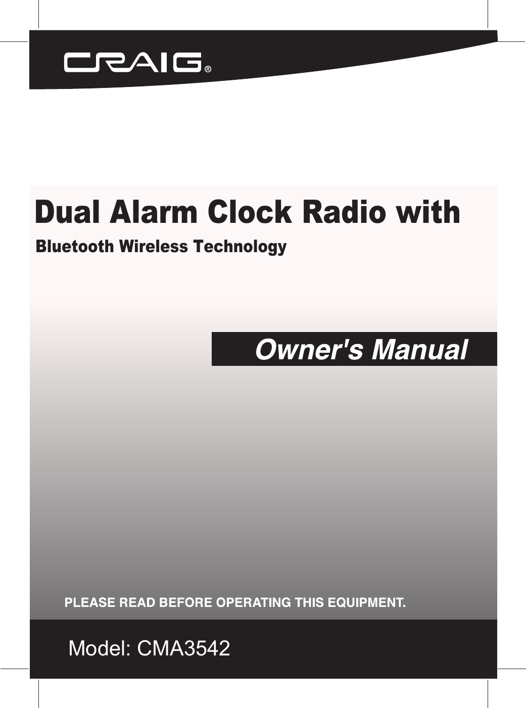 Model: CMA3542Dual Alarm Clock Radio with Bluetooth Wireless Technology