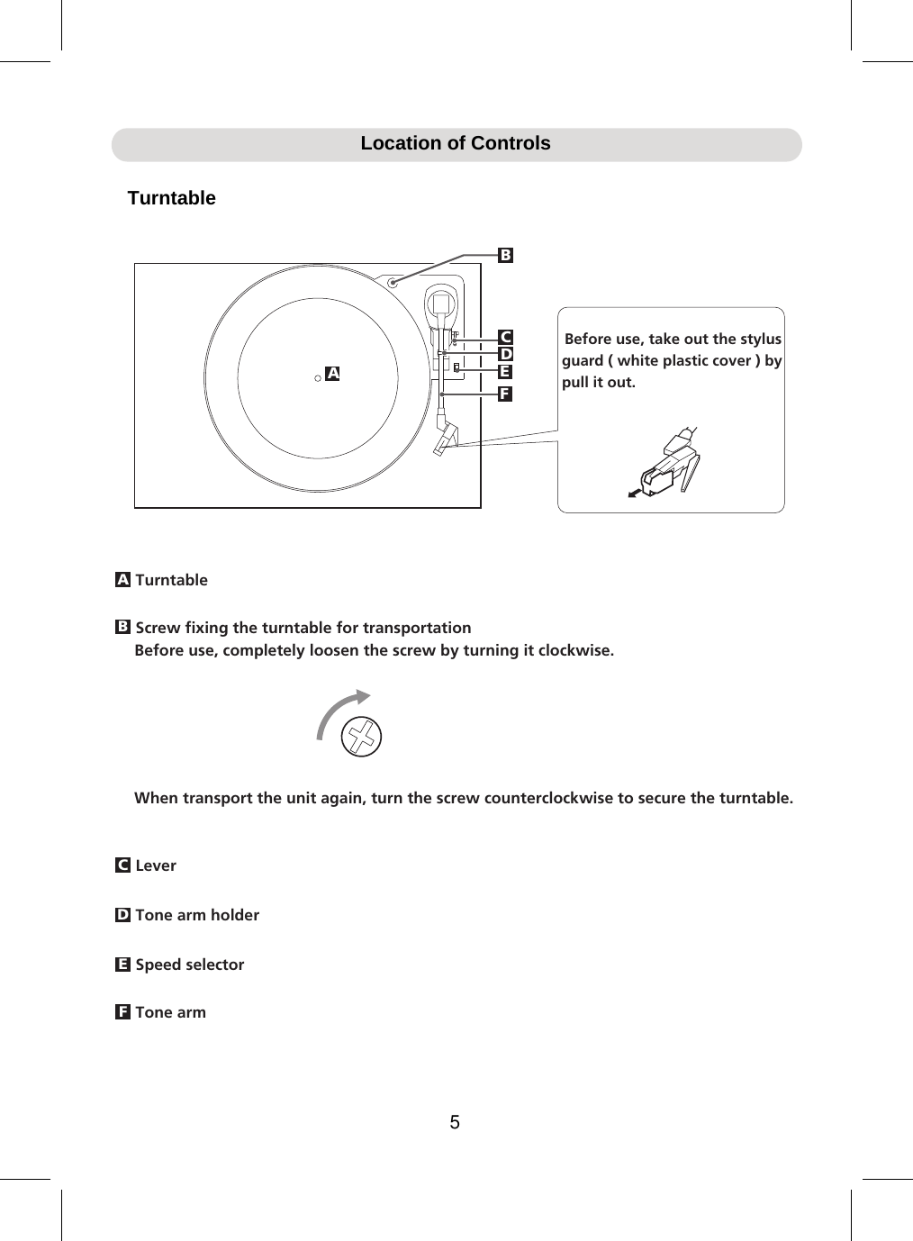 Page 6 of Junlan Electronic SRCD838BT Nostalgia 6 in 1 Turntable Radio User Manual                     1