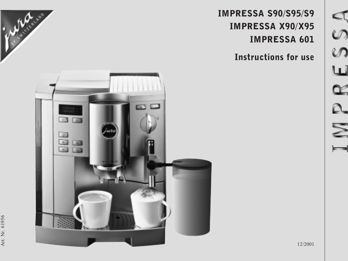 Jura Capresso 601 Users Manual Imp S90 E