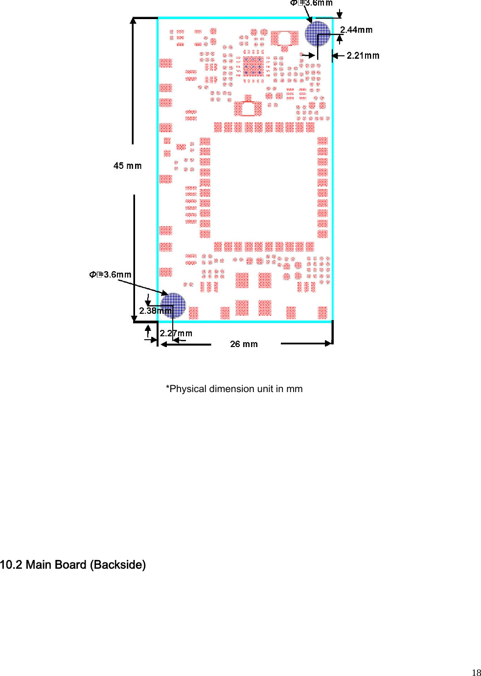 18 *Physical dimension unit in mm      10.2 Main Board (Backside)   