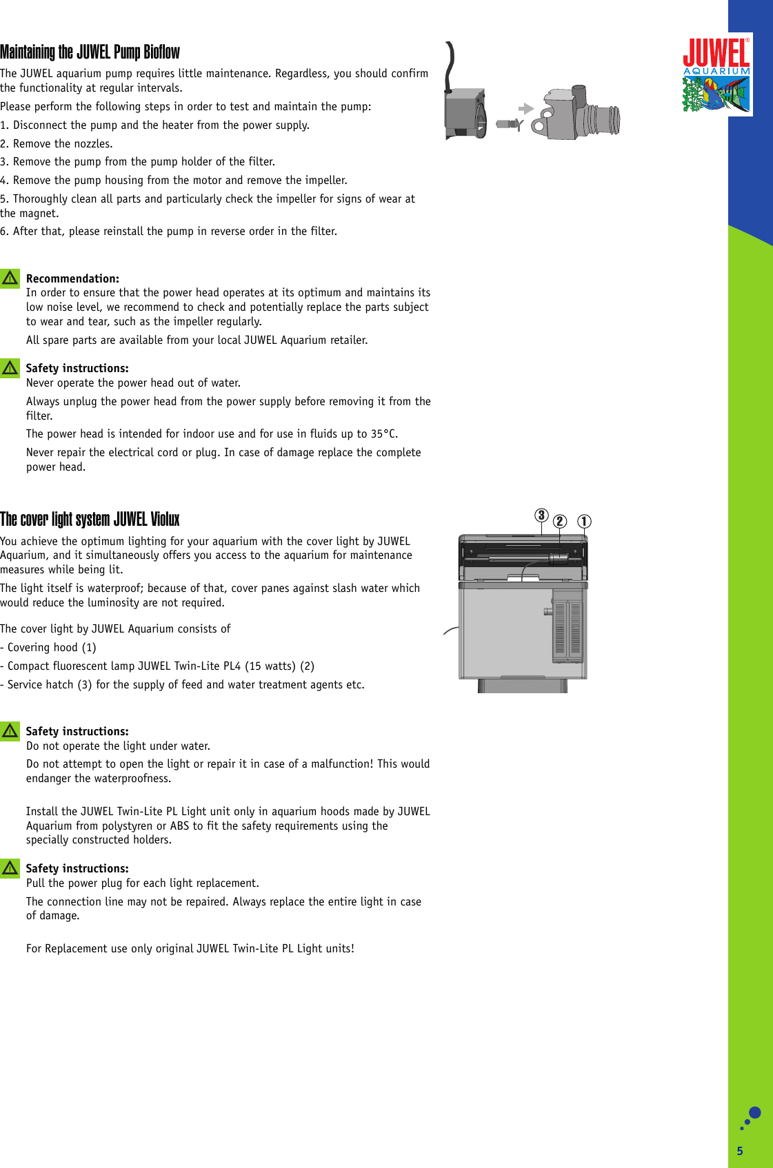 Page 5 of 9 - Juwel Juwel-Vio-Users-Manual- Gebrauchsanweisung  Juwel-vio-users-manual