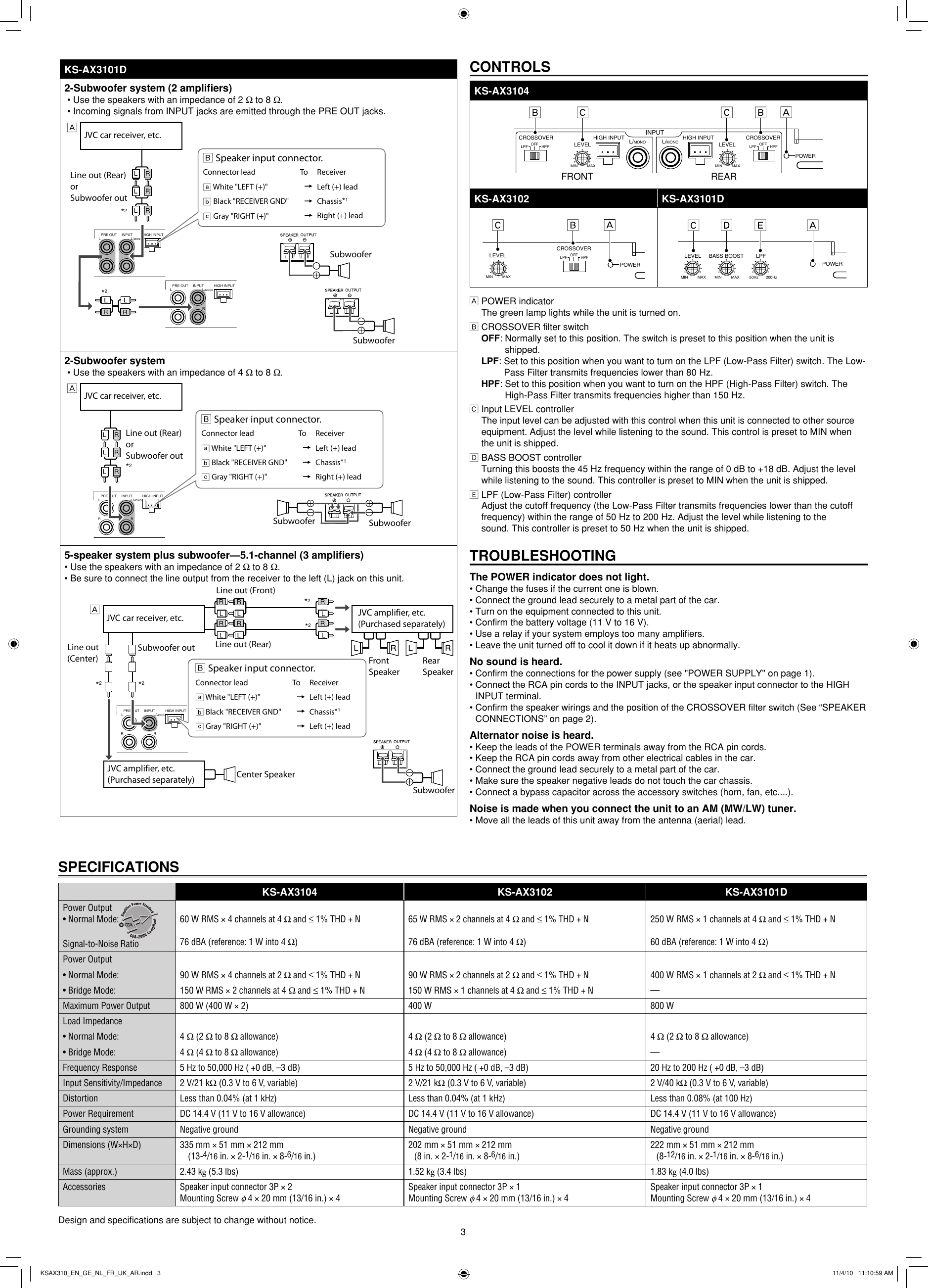 Page 3 of 3 - Jvc Jvc-Car-Amplifier-Ks-Ax3101D-Users-Manual- KS-AX3104/KS-AX3102/KS-AX3101D  Jvc-car-amplifier-ks-ax3101d-users-manual