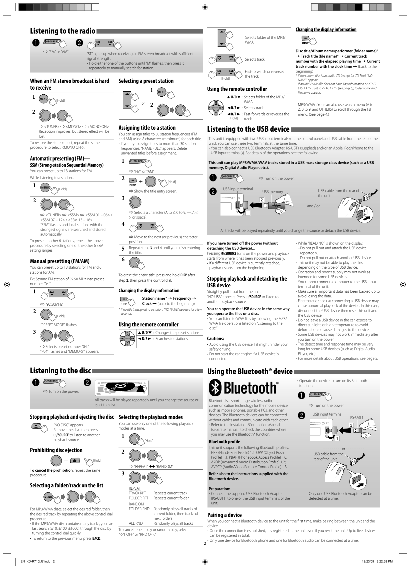 Page 2 of 8 - Jvc Jvc-Car-Stereo-System-Kd-R710-Users-Manual- EN_KD-R710[J]f  Jvc-car-stereo-system-kd-r710-users-manual