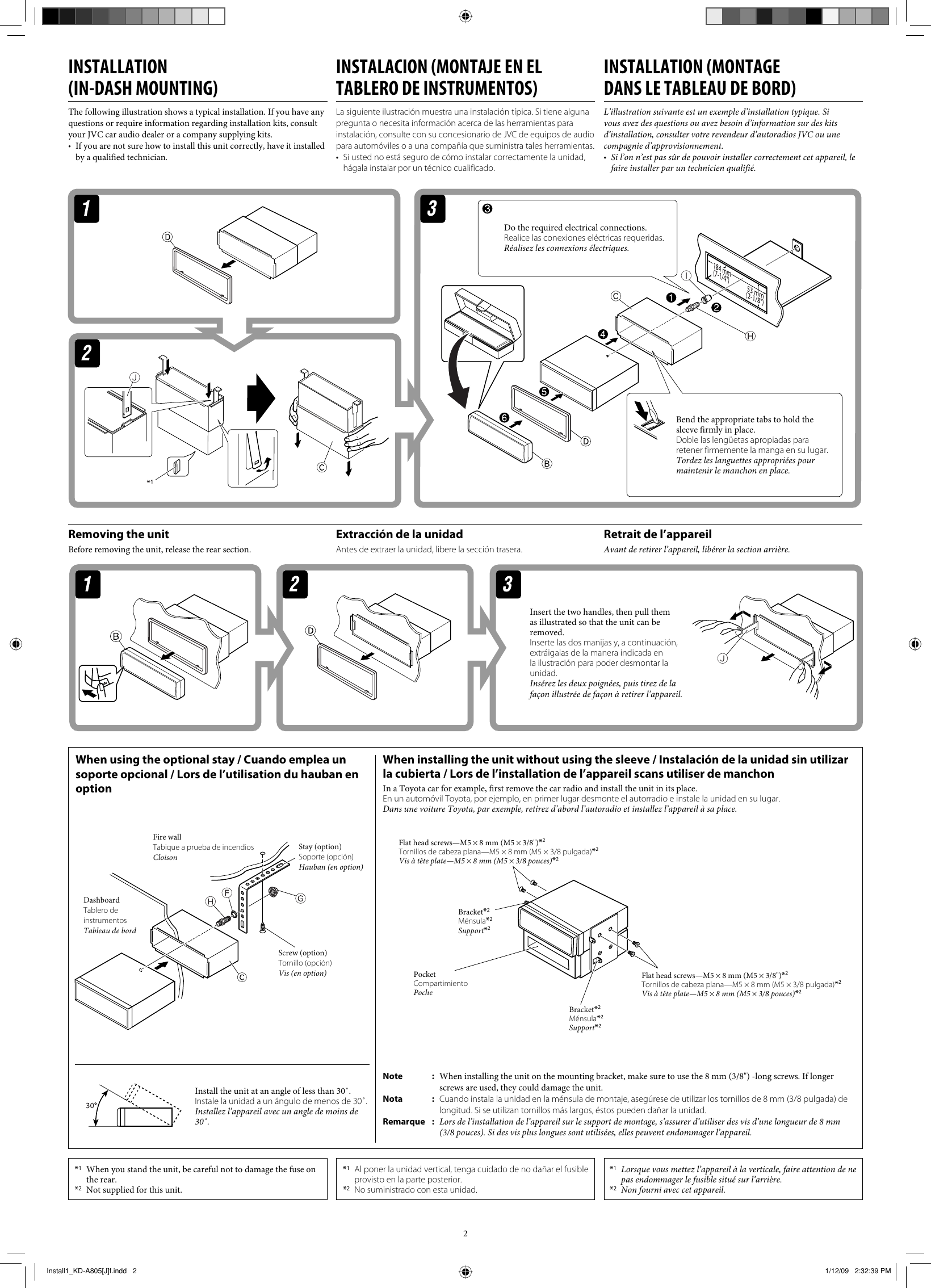 Page 2 of 6 - Jvc Jvc-Cd-Receiver-Kd-A805-Users-Manual- Install1_KD-A805[J]f  Jvc-cd-receiver-kd-a805-users-manual