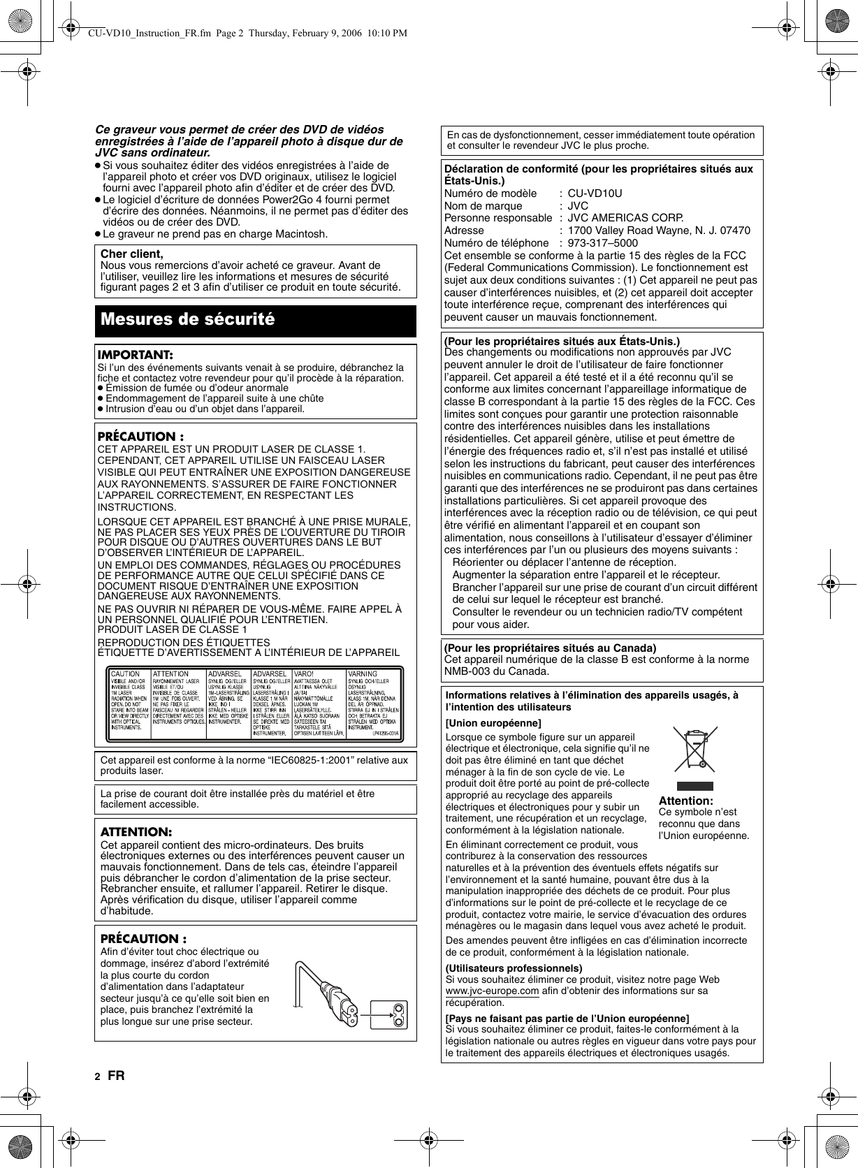 Jvc Dvd Everio Cu Vd10 Users Manual