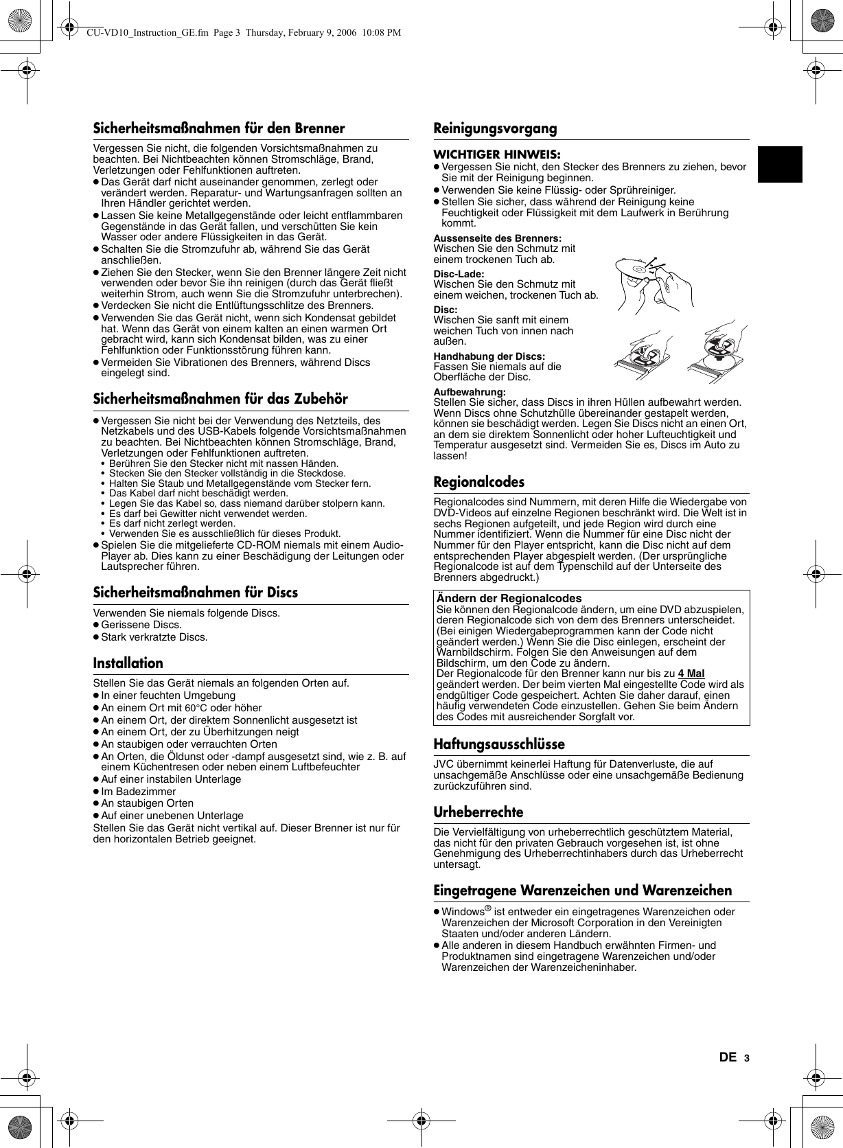 Jvc Dvd Everio Cu Vd10 Users Manual