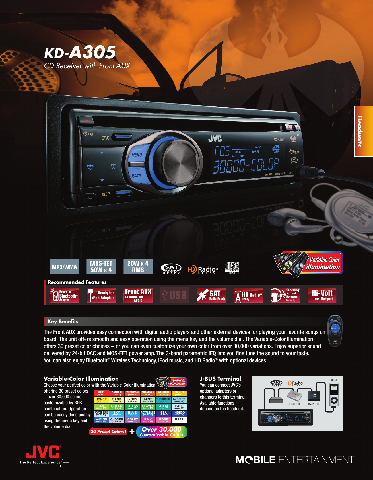 Page 1 of 2 - Jvc Jvc-Kd-A305-Specification-Sheet- KD-A305_Tech_a Jvc-kd-a305-specification-sheet