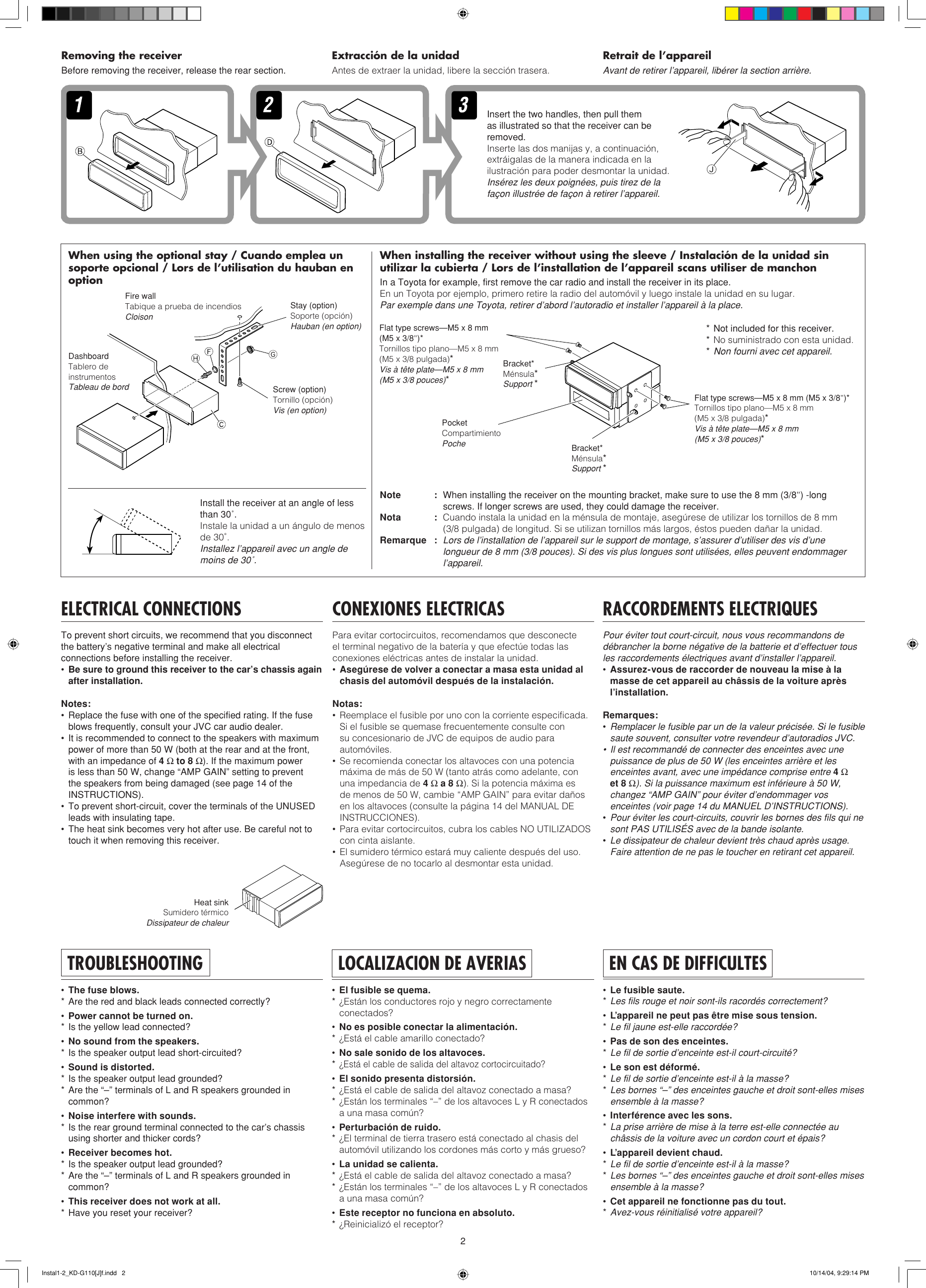 Page 2 of 4 - Jvc Jvc-Kd-G110-Installation-Manual- KD-G110[J]  Jvc-kd-g110-installation-manual