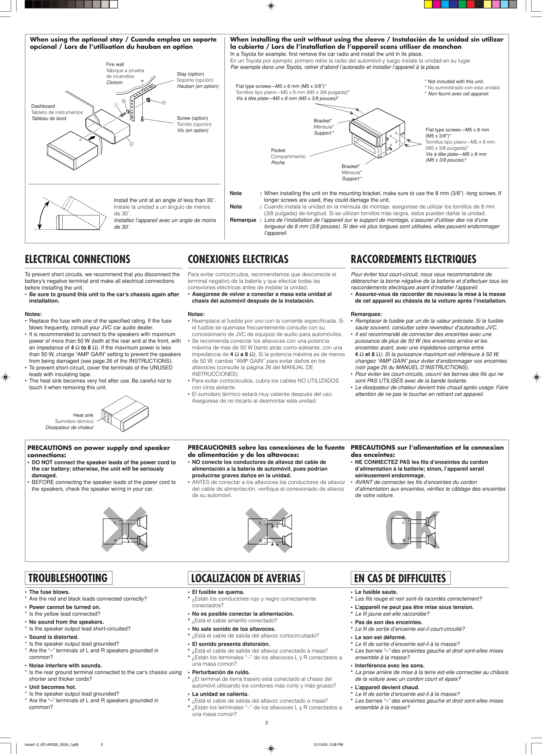 Page 2 of 4 - Jvc Jvc-Kd-G300-Installation-Manual- KD-AR300_G300 Jvc-kd-g300-installation-manual