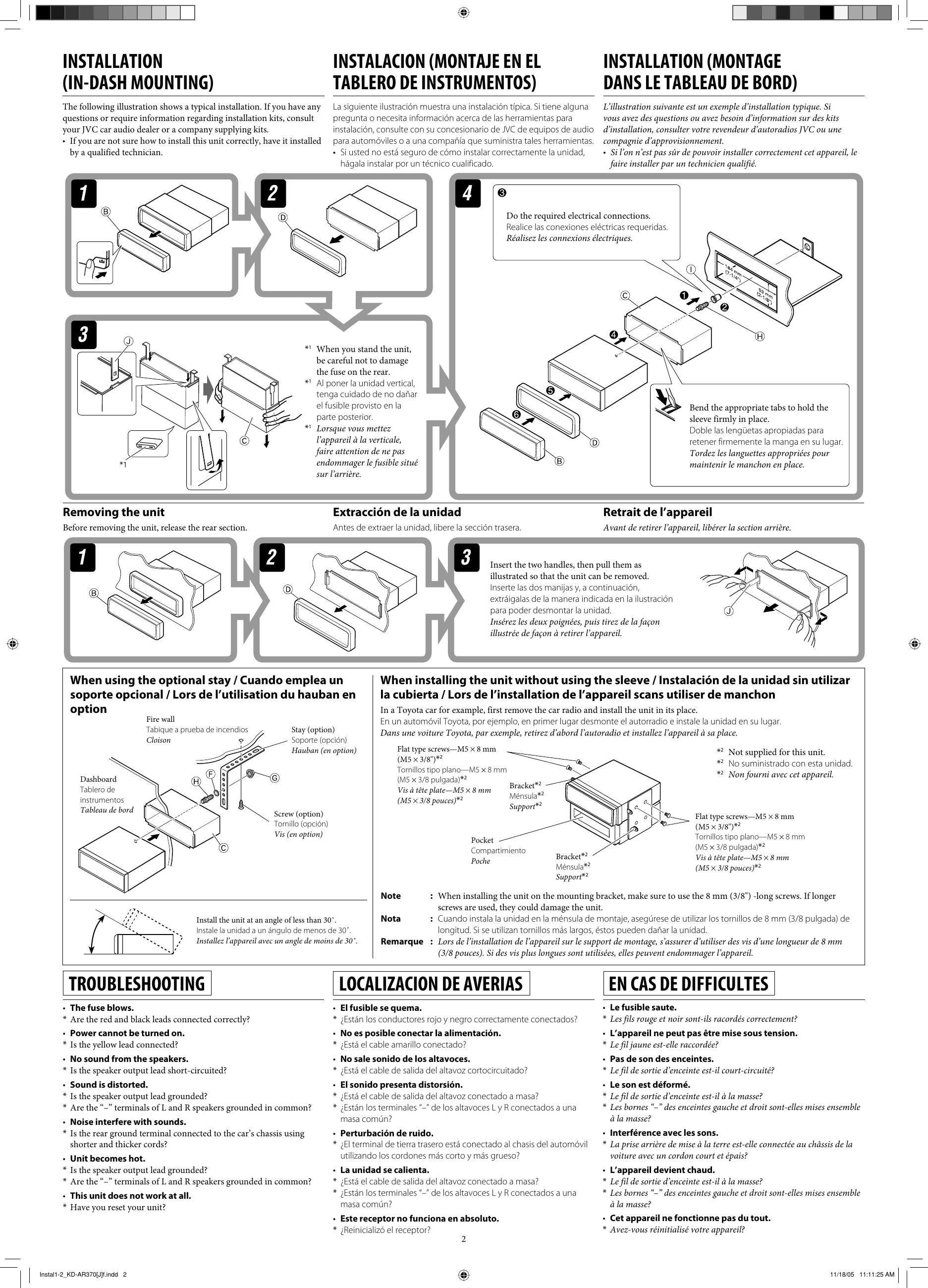 Page 2 of 4 - Jvc Jvc-Kd-G320-Installation-Manual- Instal1-2_KD-AR370[J]f  Jvc-kd-g320-installation-manual