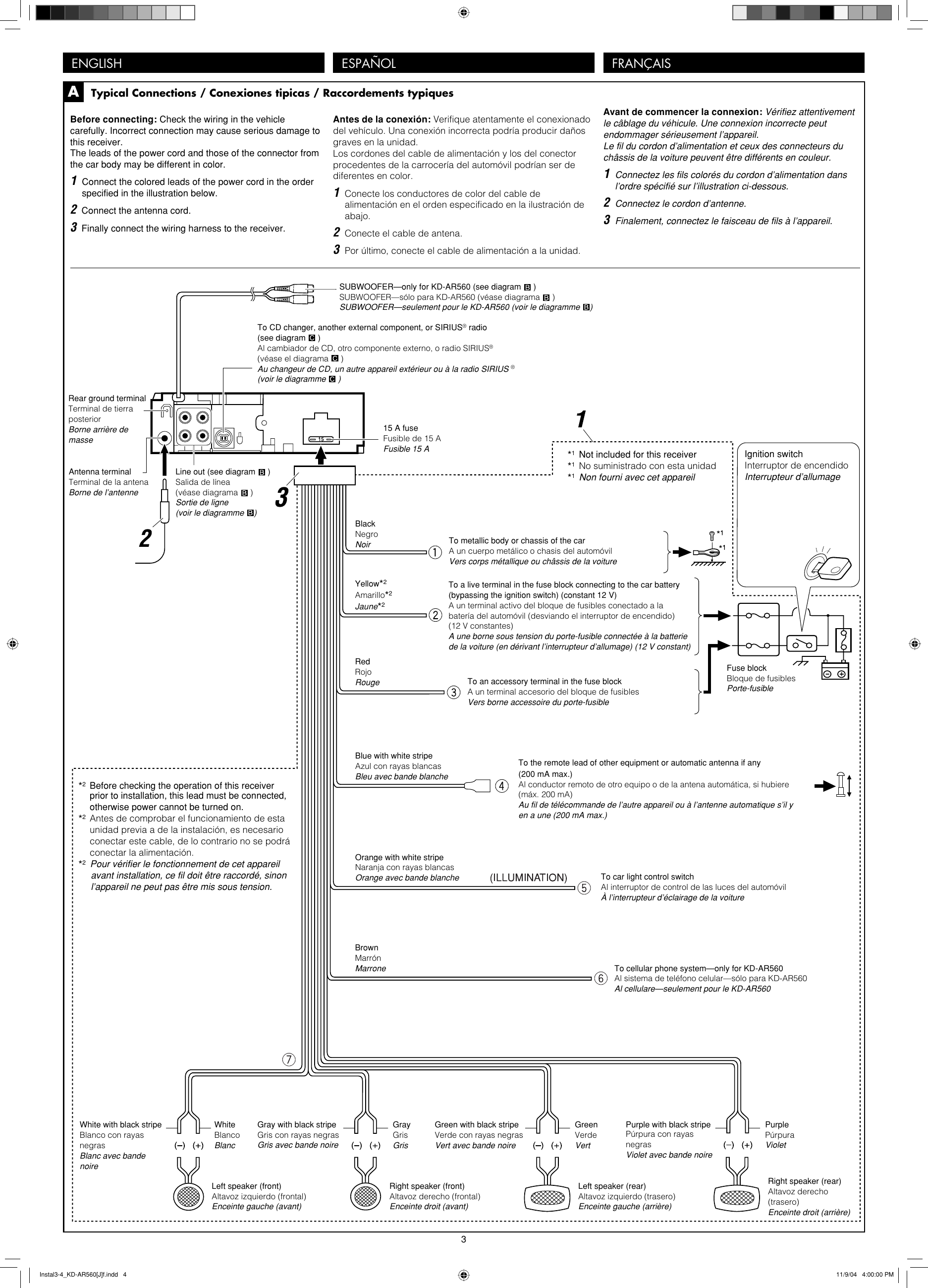 Jvc Kd G510 Installation Manual Instal1 2 Kd Ar560 J F