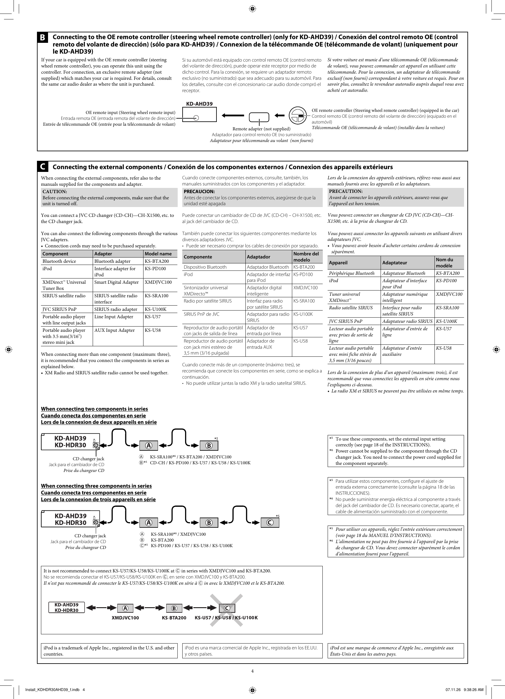 Jvc Kd Hdr30 Installation Manual AHD39/KD