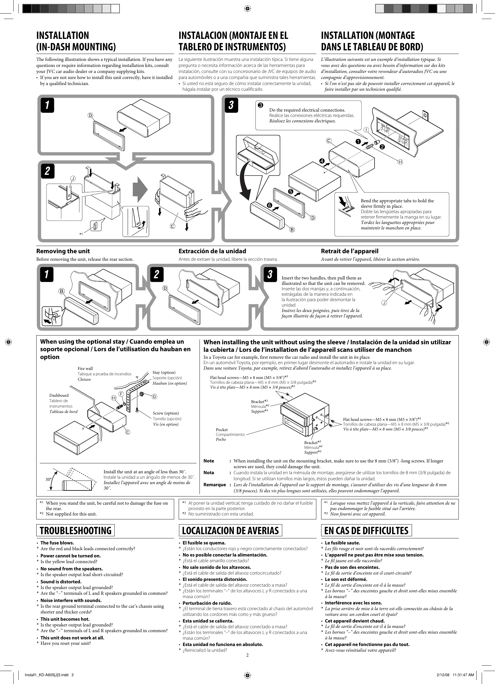 Page 2 of 4 - Jvc Jvc-Kd-R600-Installation-Manual- Install1_KD-A605[J]3  Jvc-kd-r600-installation-manual