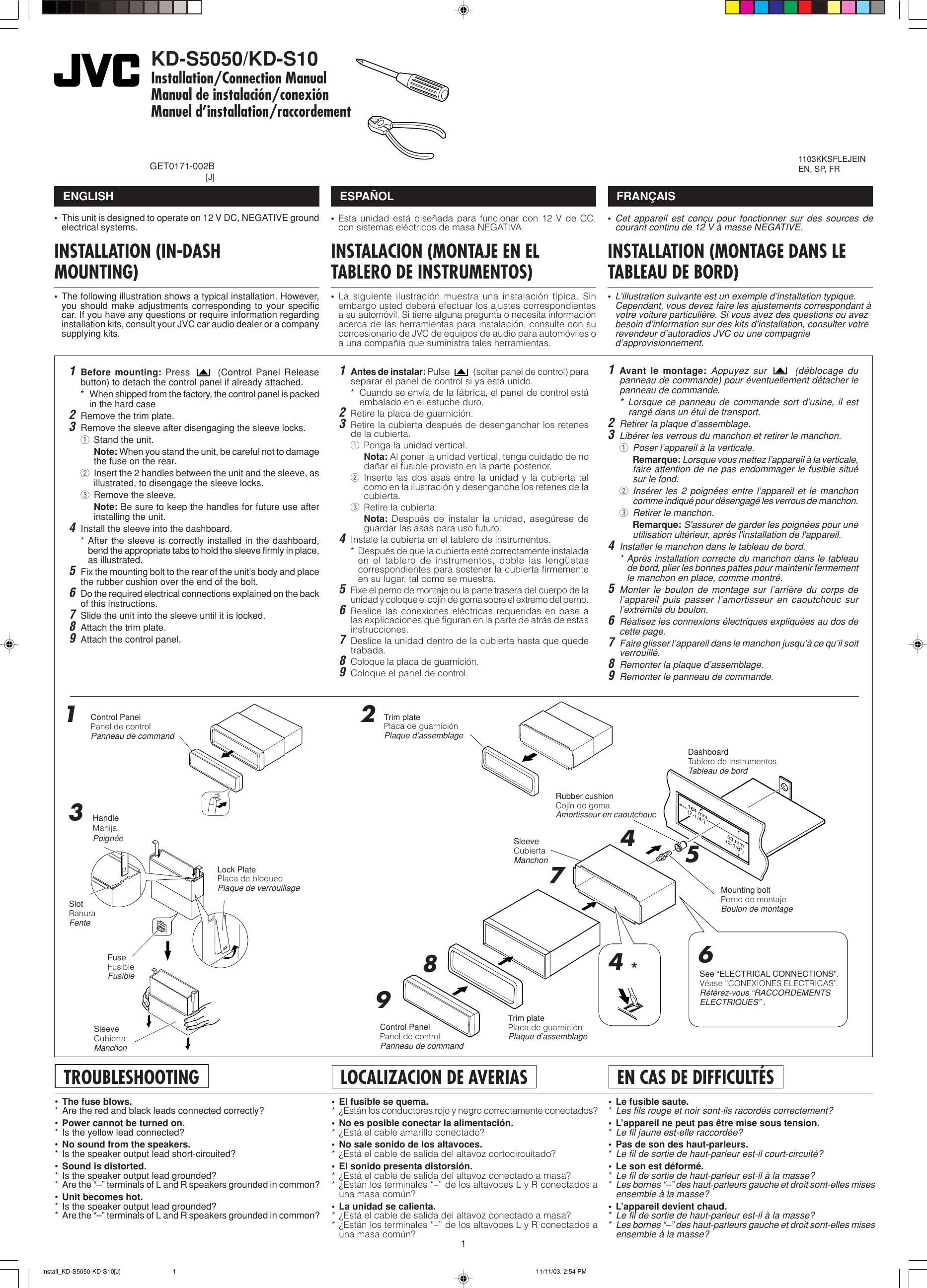 Page 1 of 4 - Jvc Jvc-Kd-S5050-Installation-Manual-  Jvc-kd-s5050-installation-manual