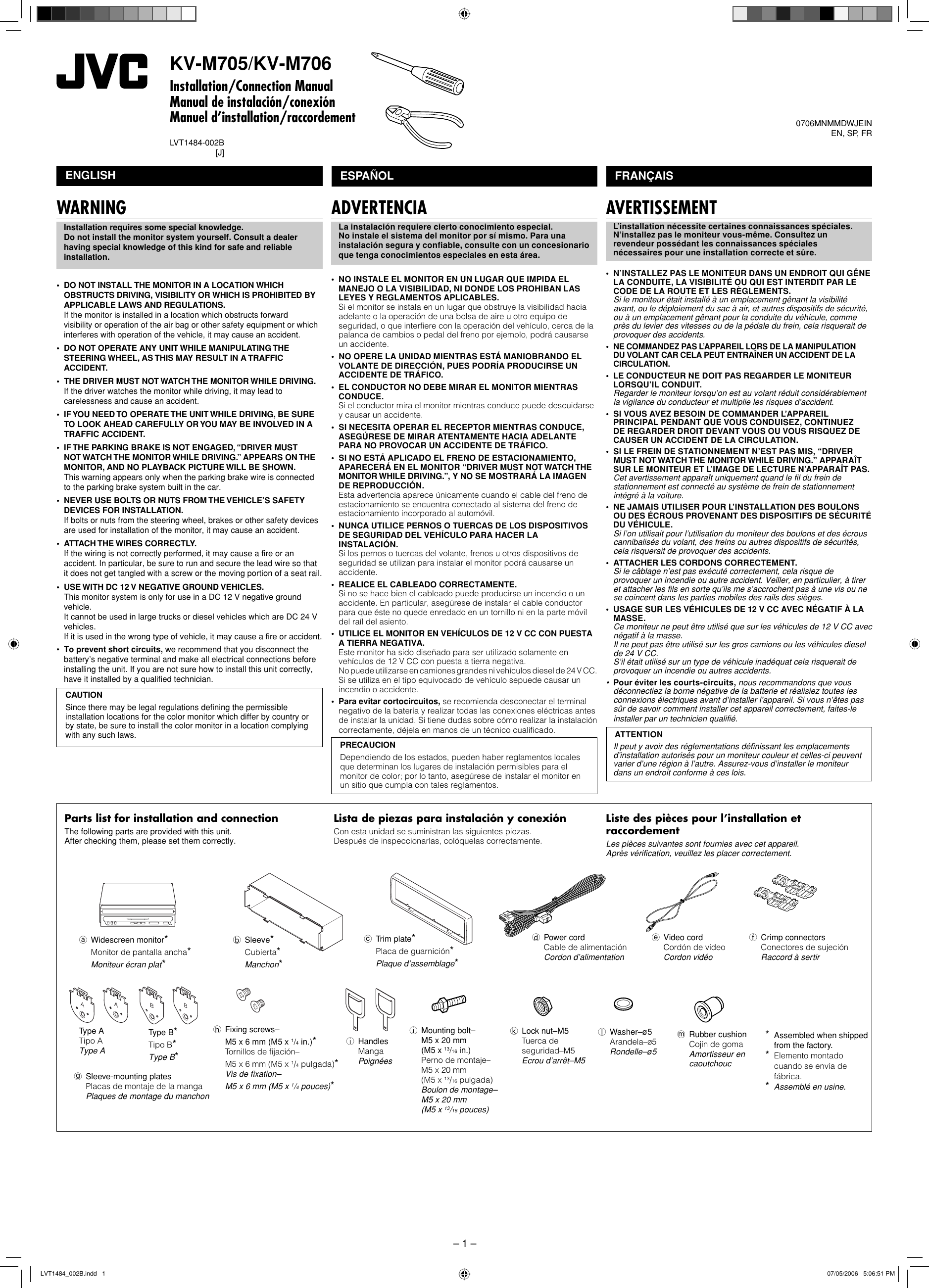 Page 1 of 4 - Jvc Jvc-Kv-M705-Users-Manual- LVT1484_002B Jvc-kv-m705-users-manual