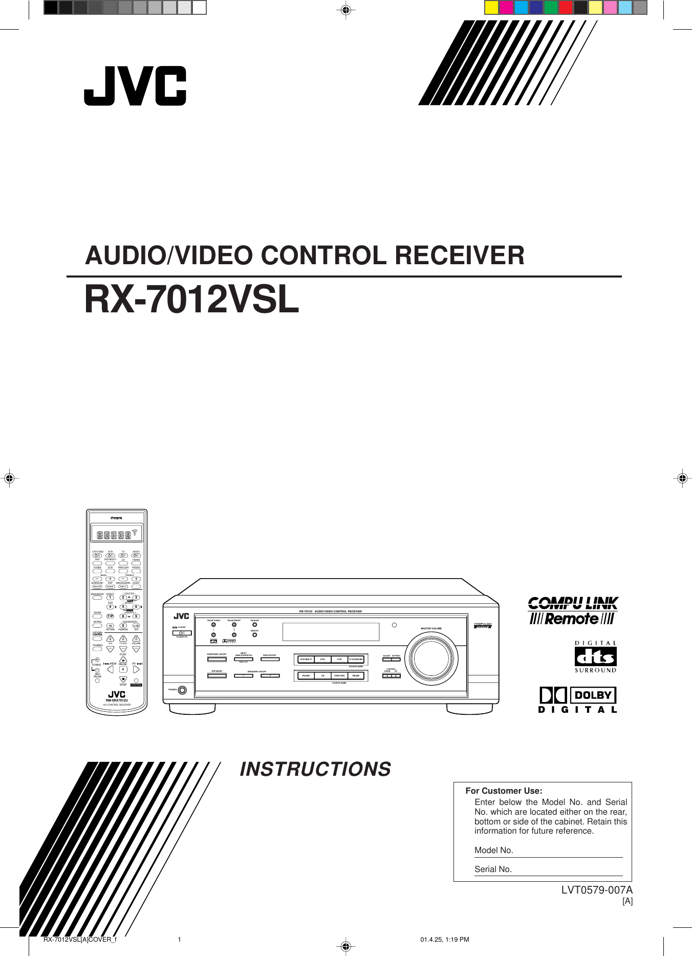 Jvc Rx 7012Vsl Users Manual 7012VSL[A]COVER_f
