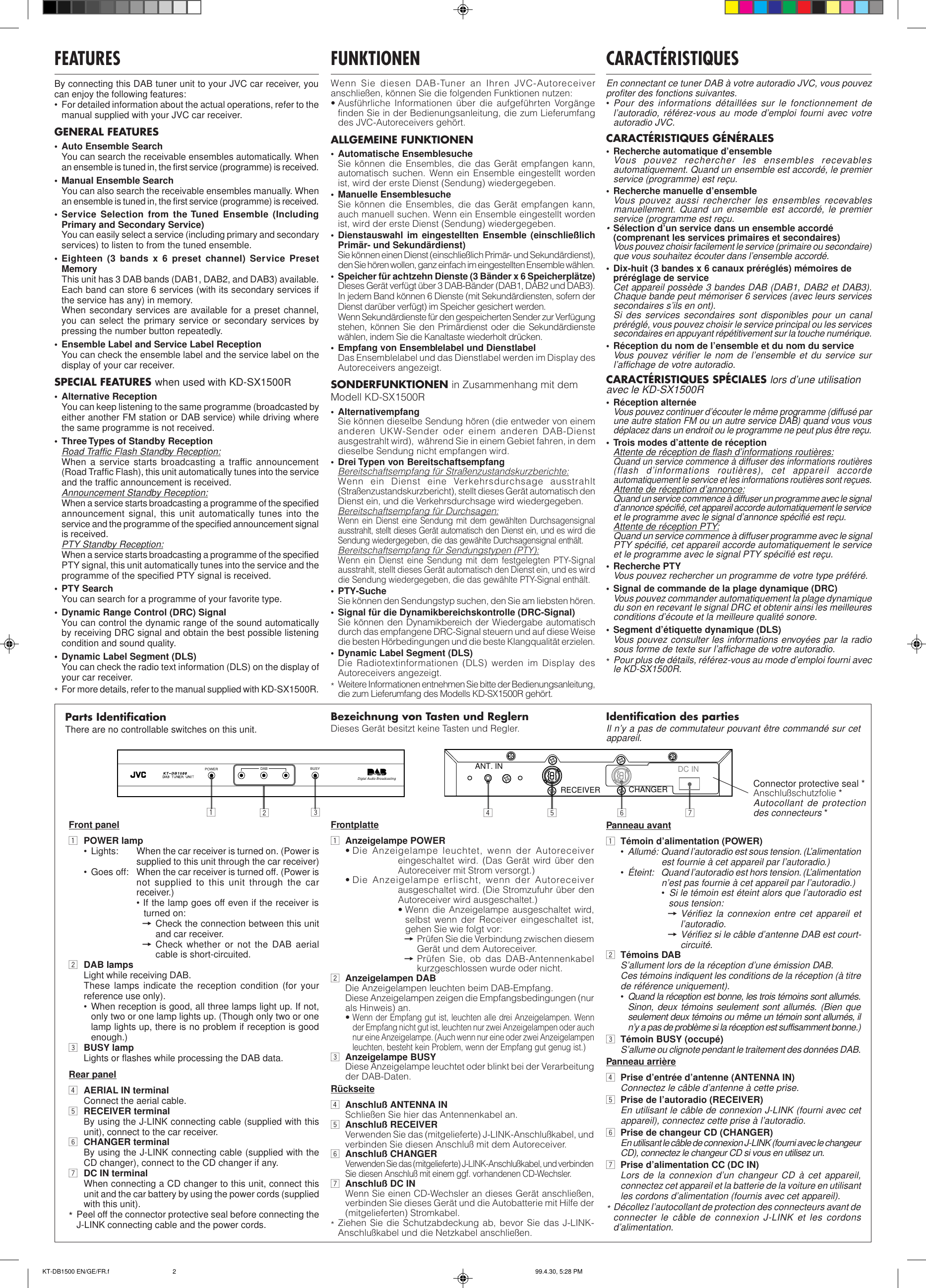 Page 2 of 4 - Jvc Jvc-Stereo-System-Kt-Db1500-Users-Manual- KT-DB1500  Jvc-stereo-system-kt-db1500-users-manual