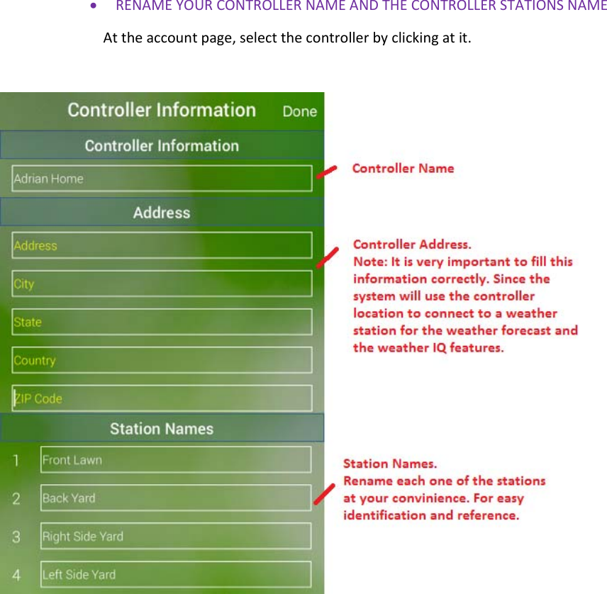  RENAMEYOURCONTROLLERNAMEANDTHECONTROLLERSTATIONSNAMEAttheaccountpage,selectthecontrollerbyclickingatit.