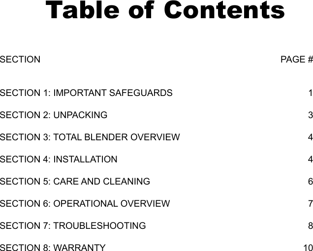 Page 2 of 9 - K-Tec K-Tec-Total-Blender-Users-Manual- Total Blender Manual  K-tec-total-blender-users-manual