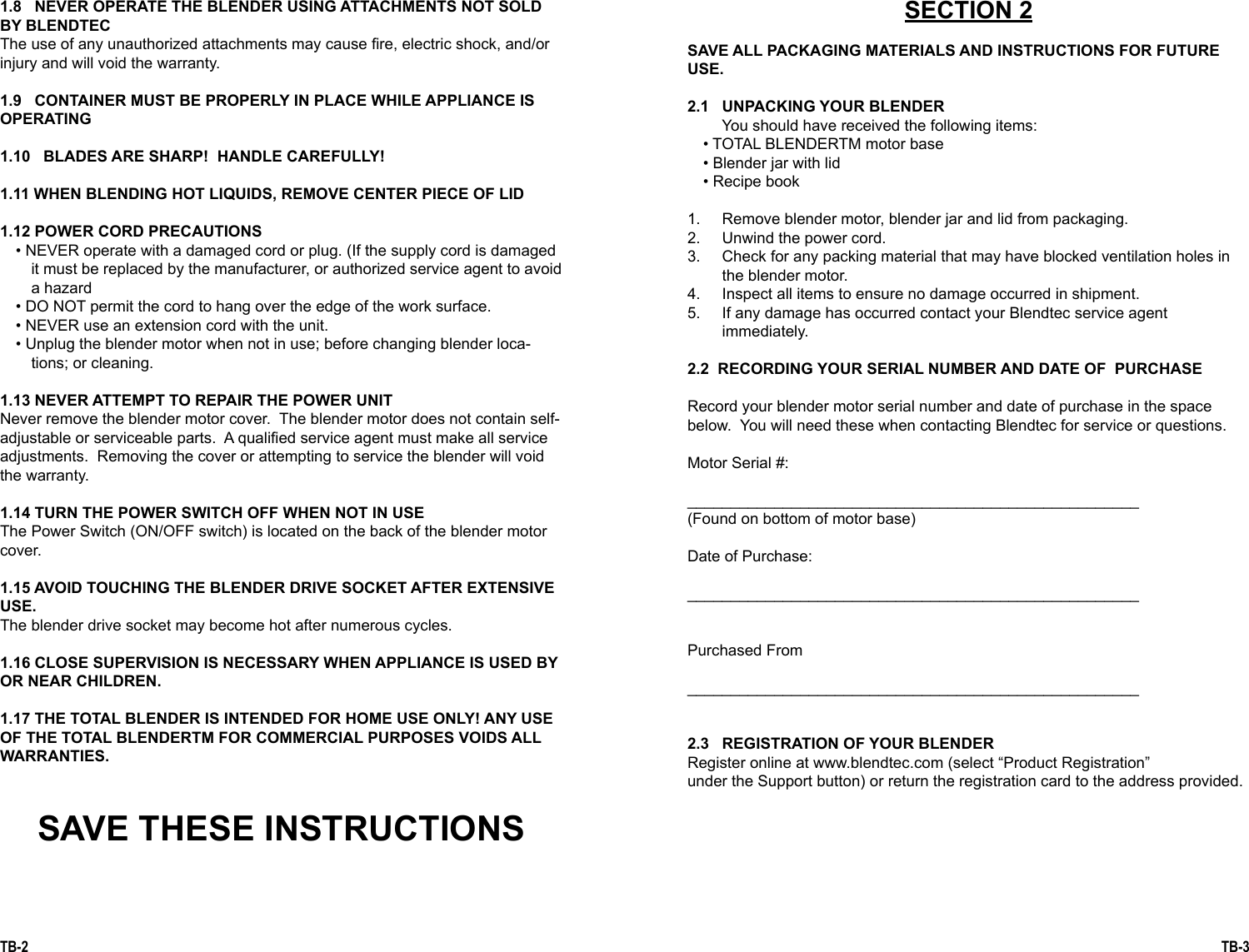 Page 4 of 9 - K-Tec K-Tec-Total-Blender-Users-Manual- Total Blender Manual  K-tec-total-blender-users-manual