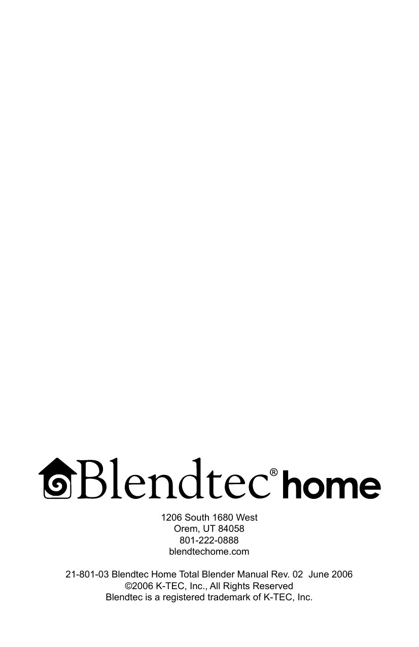 Page 9 of 9 - K-Tec K-Tec-Total-Blender-Users-Manual- Total Blender Manual  K-tec-total-blender-users-manual