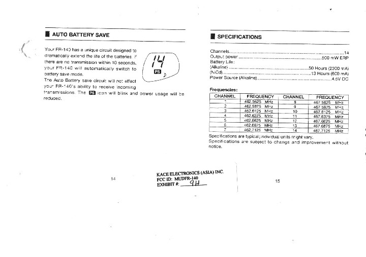 Family Radio Transceiver User Manual