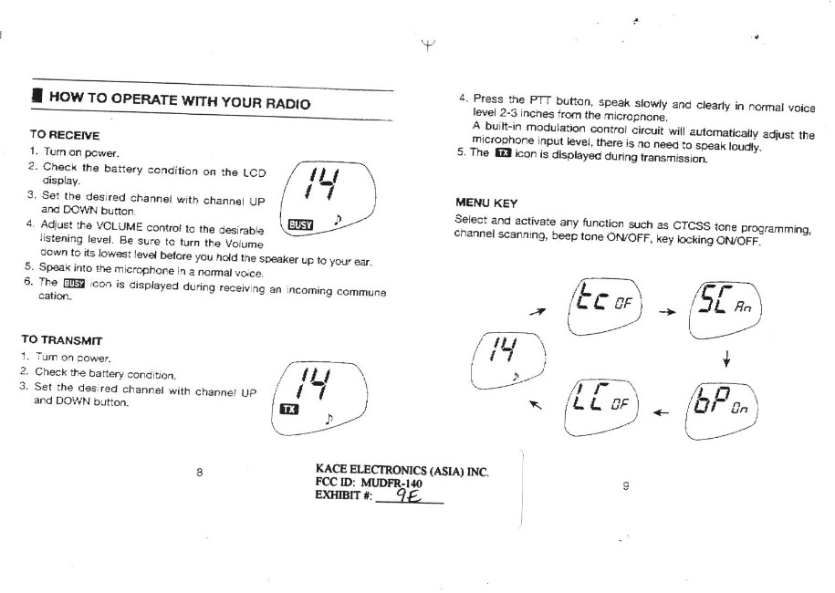 Family Radio Transceiver User Manual