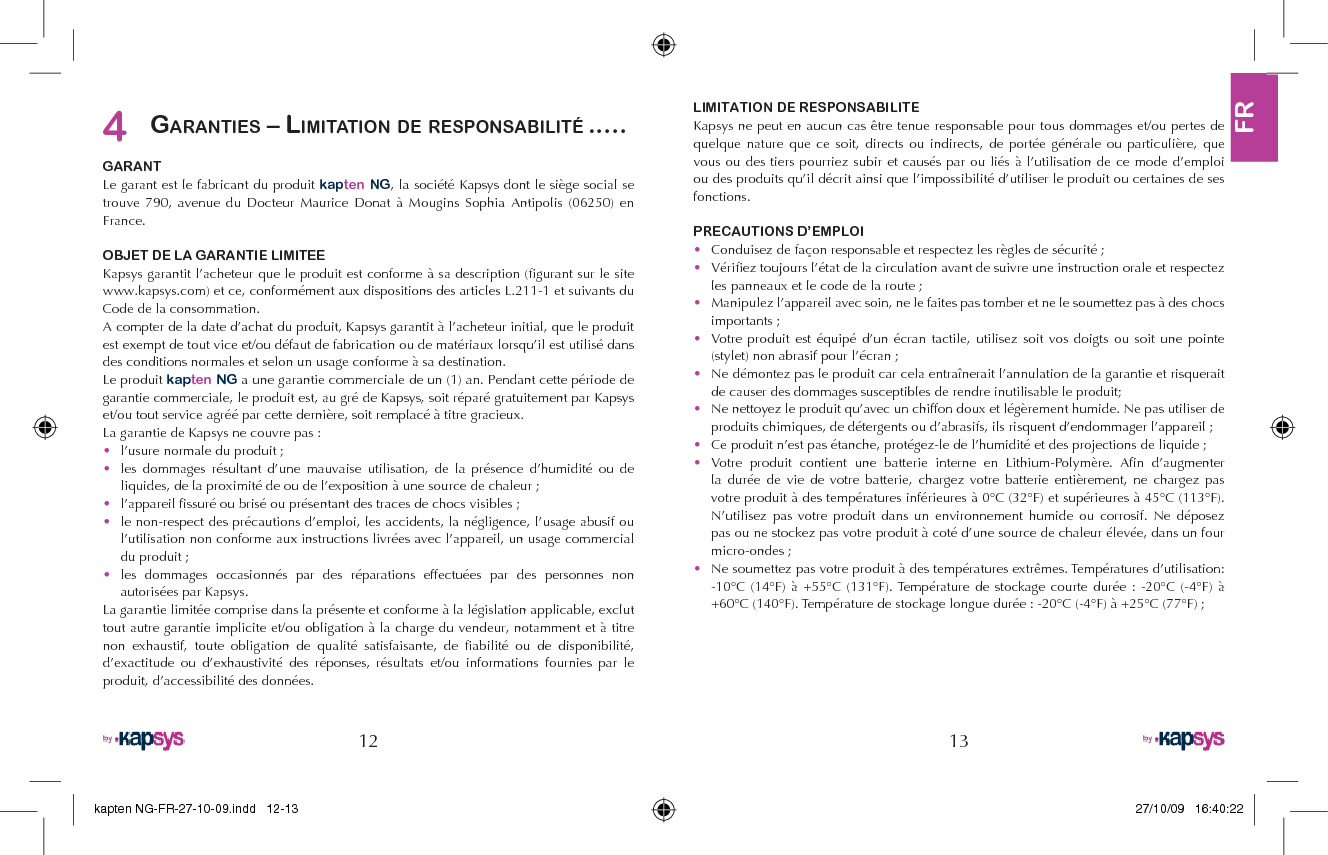 Kapsys Kapten Ng Mobile Gps Receiver User Manual