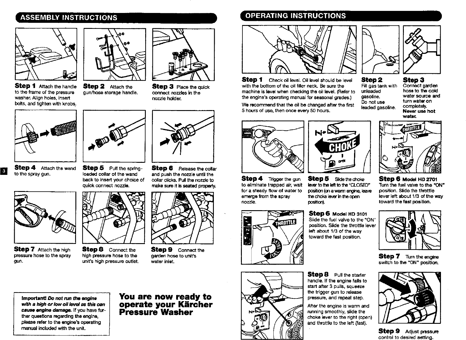 Page 3 of 7 - KARCHER  Power Washer, Gas Manual L0607335