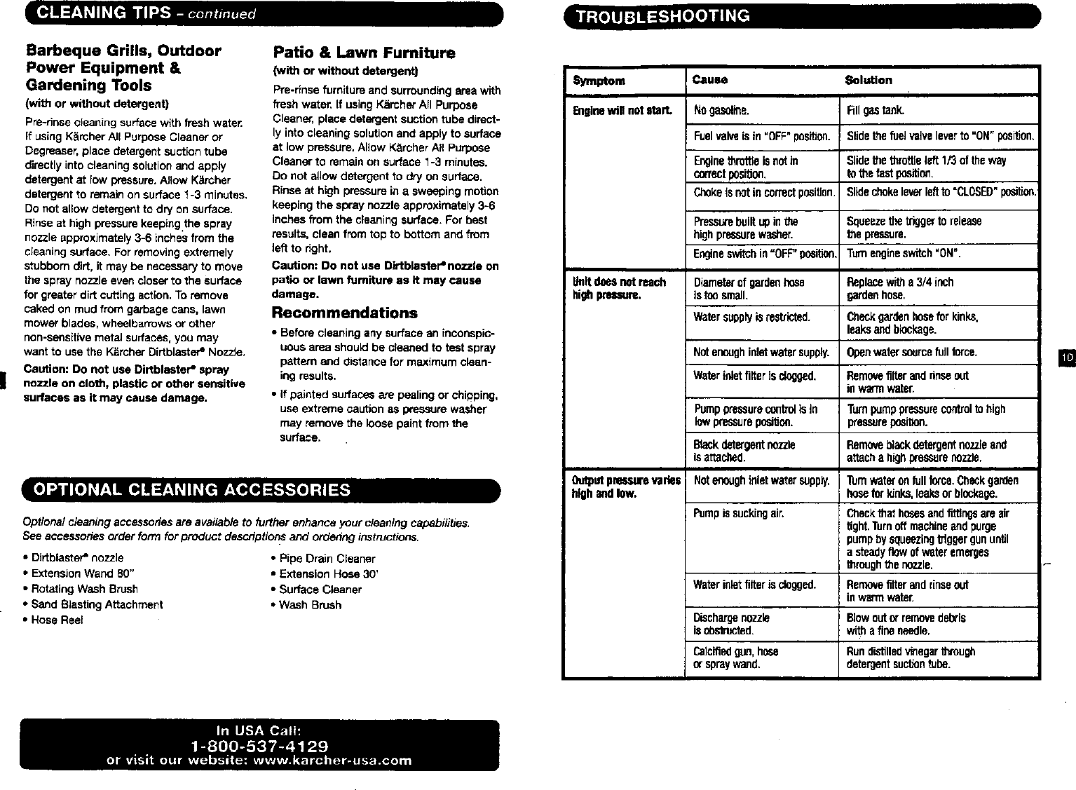 Page 6 of 7 - KARCHER  Power Washer, Gas Manual L0607335