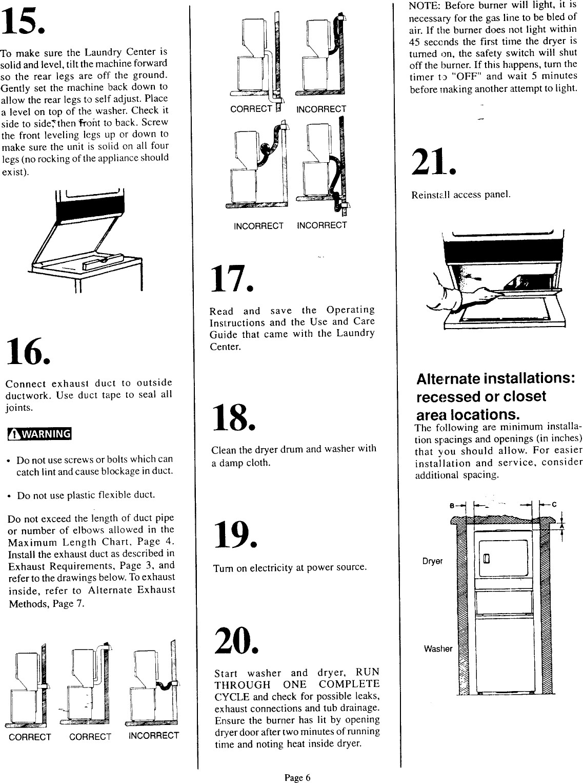 Page 6 of 9 - KENMORE  Laundry Centers Manual 98010139