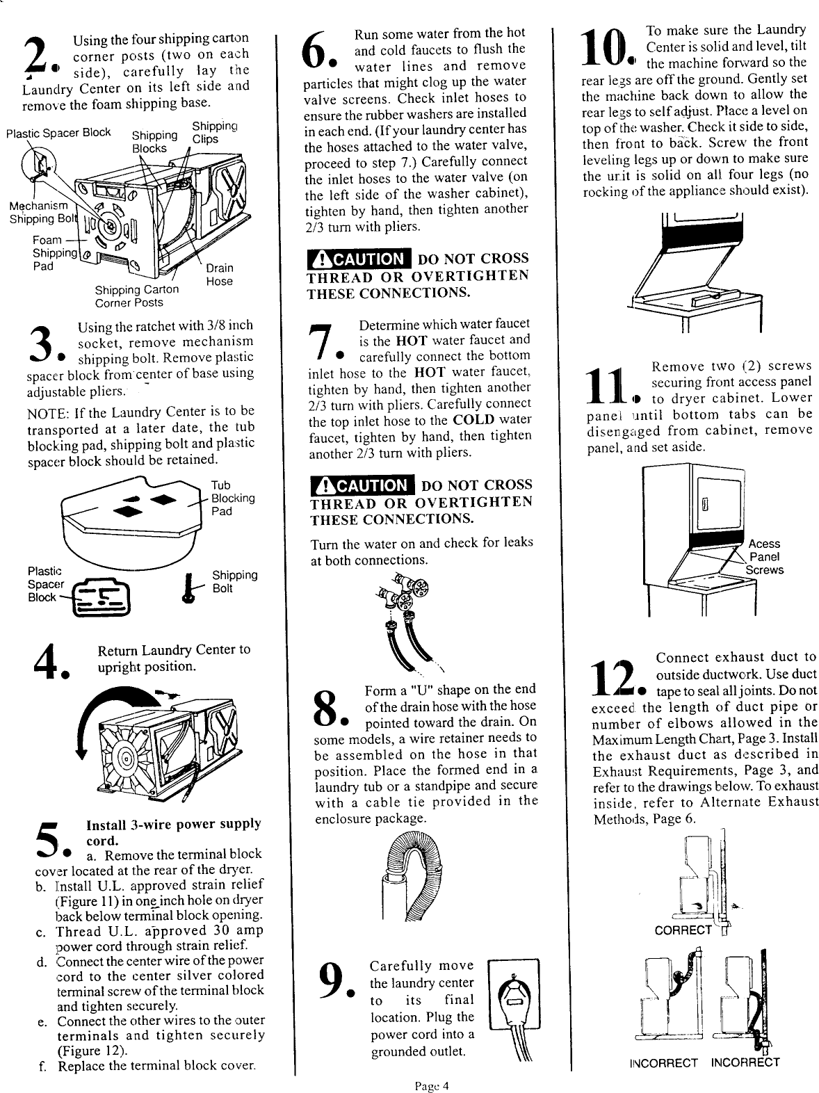 Page 4 of 9 - KENMORE  Laundry Centers Manual 98010140