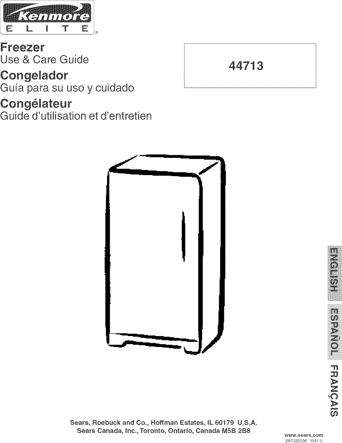 Page 1 of 12 - KENMORE  ELITE Upright Freezer Manual L0504504