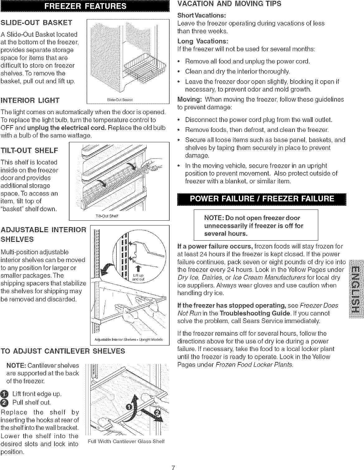 Page 7 of 12 - KENMORE  ELITE Upright Freezer Manual L0504504